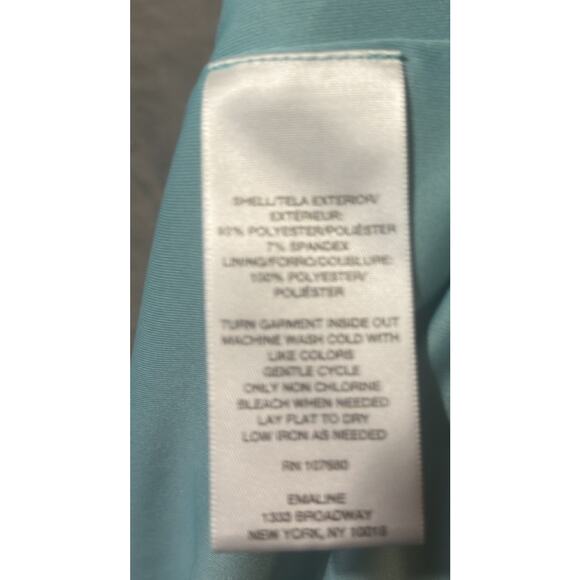 Emaline Woman 1X Teal Floral Print Tunic Top Stretch Lined 3/4 Sleeve - Picture 4 of 6